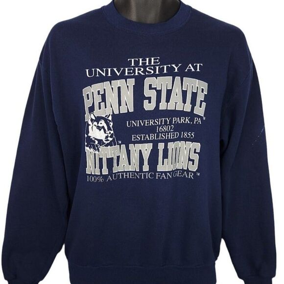 Penn State Nittany Lions Sweatshirt Vintage 90s NCAA University Made In USA Mens - Picture 1 of 7